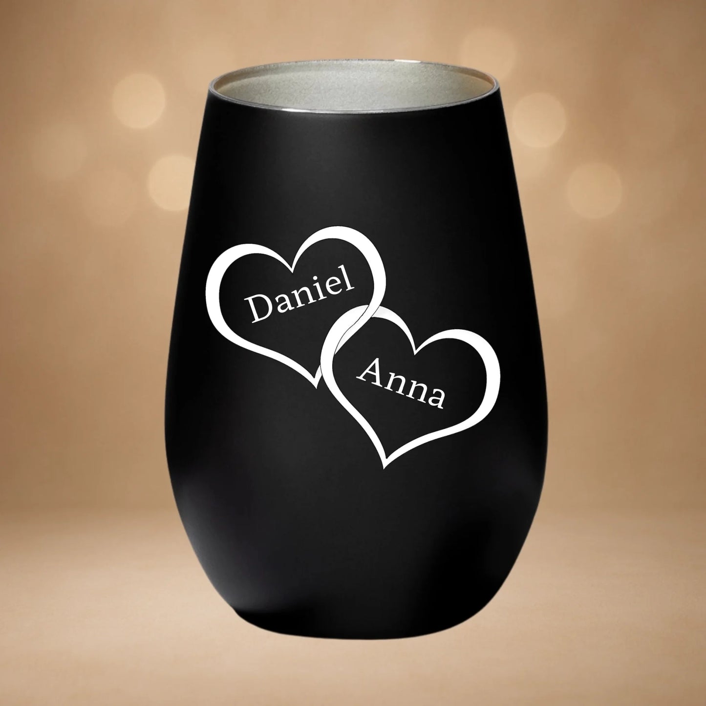 Windlicht Schwarz-Silber