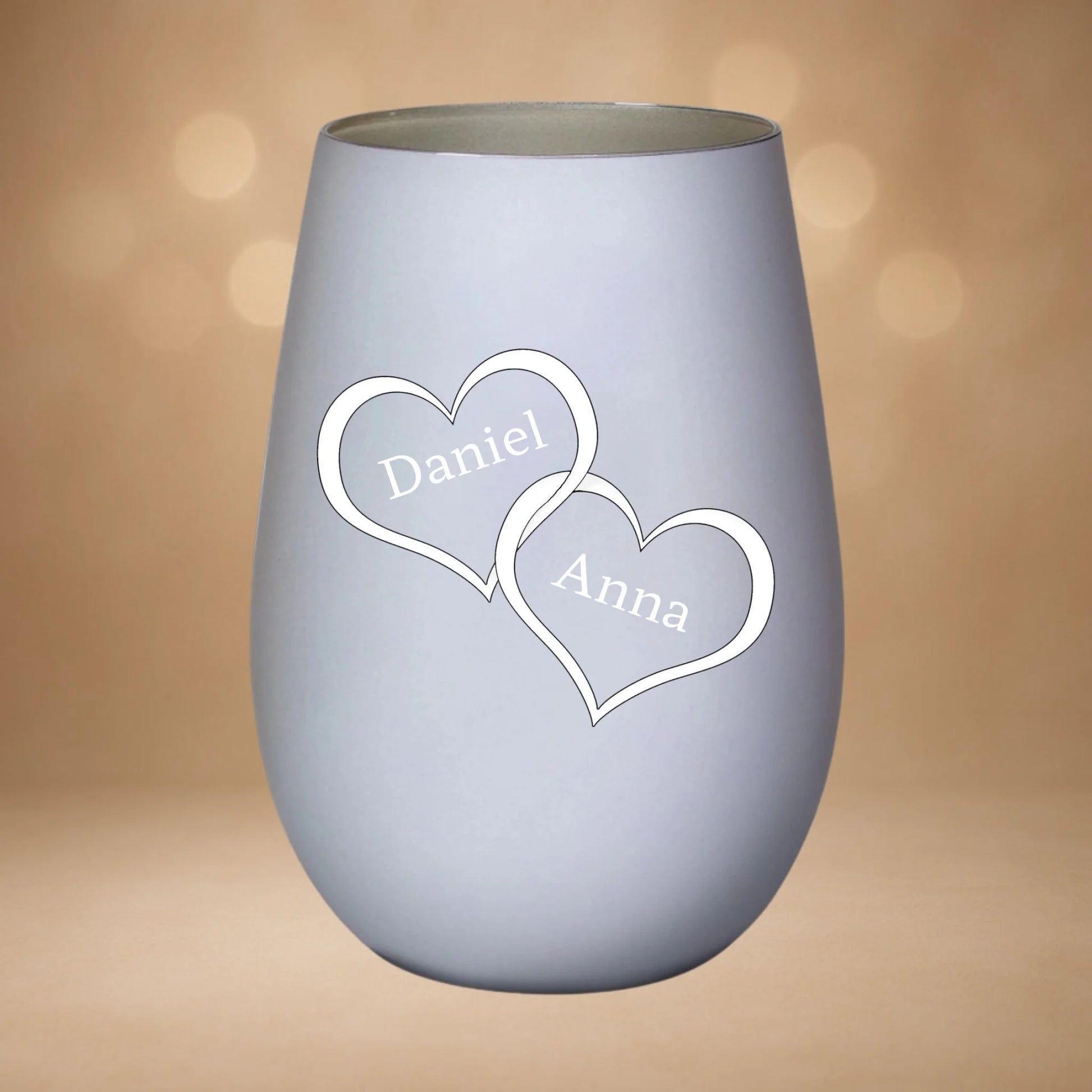 Windlicht Weiß-Silber