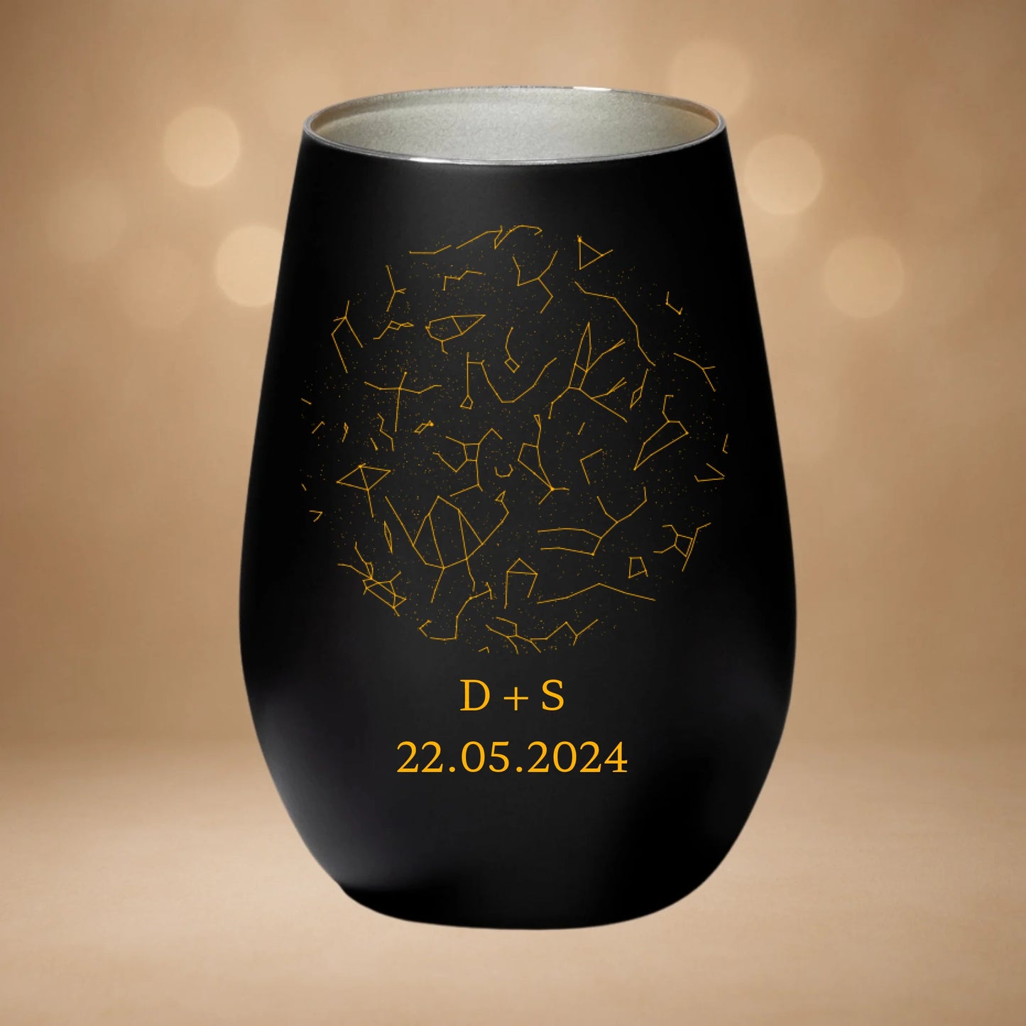 Windlicht Schwarz-Silber