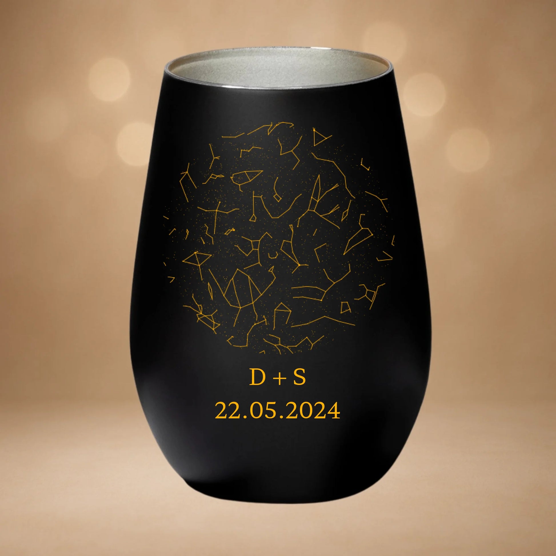 Windlicht Schwarz-Silber