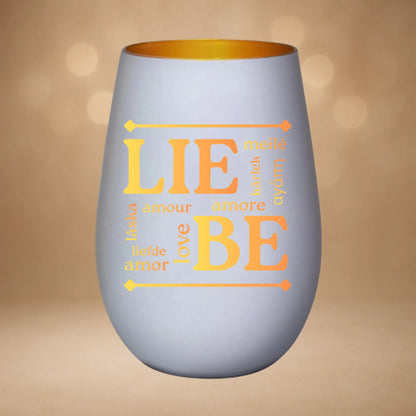 Windlicht Weiß-Gold