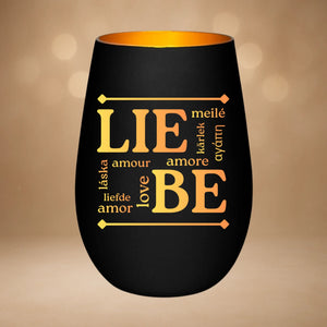 Windlicht Schwarz-Gold