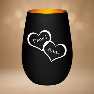 Windlicht Schwarz-Gold