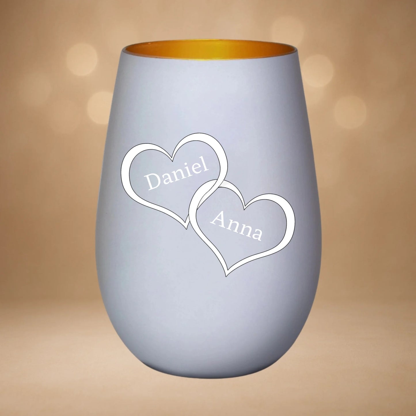 Windlicht Weiß-Gold