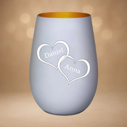 Windlicht Weiß-Gold