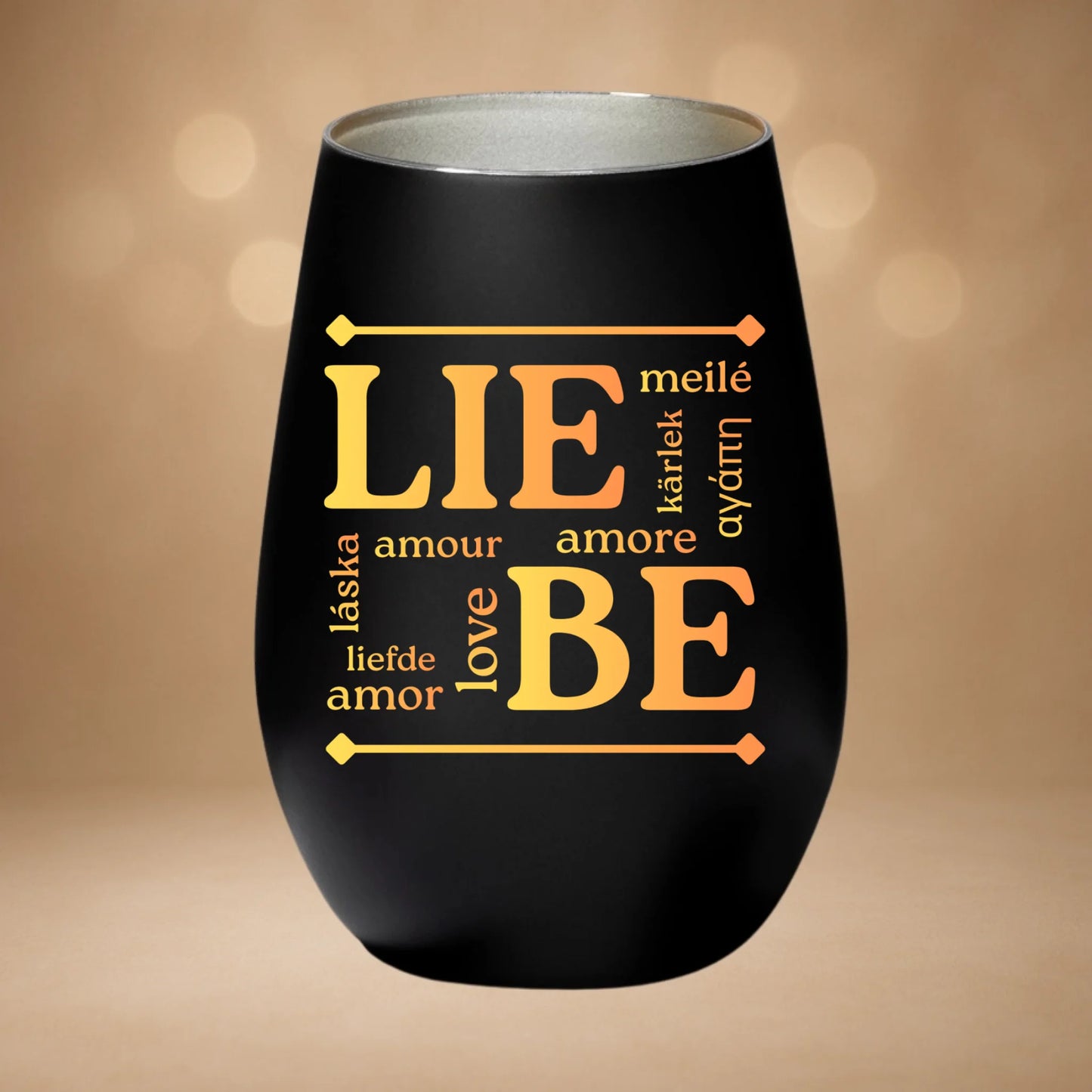 Windlicht Schwarz-Silber