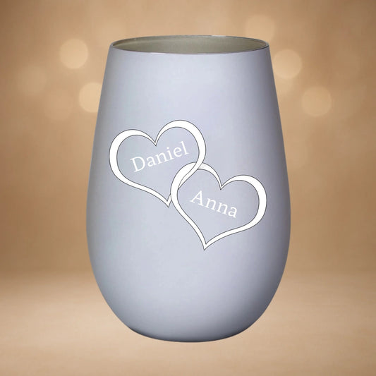 Windlicht Weiß-Silber