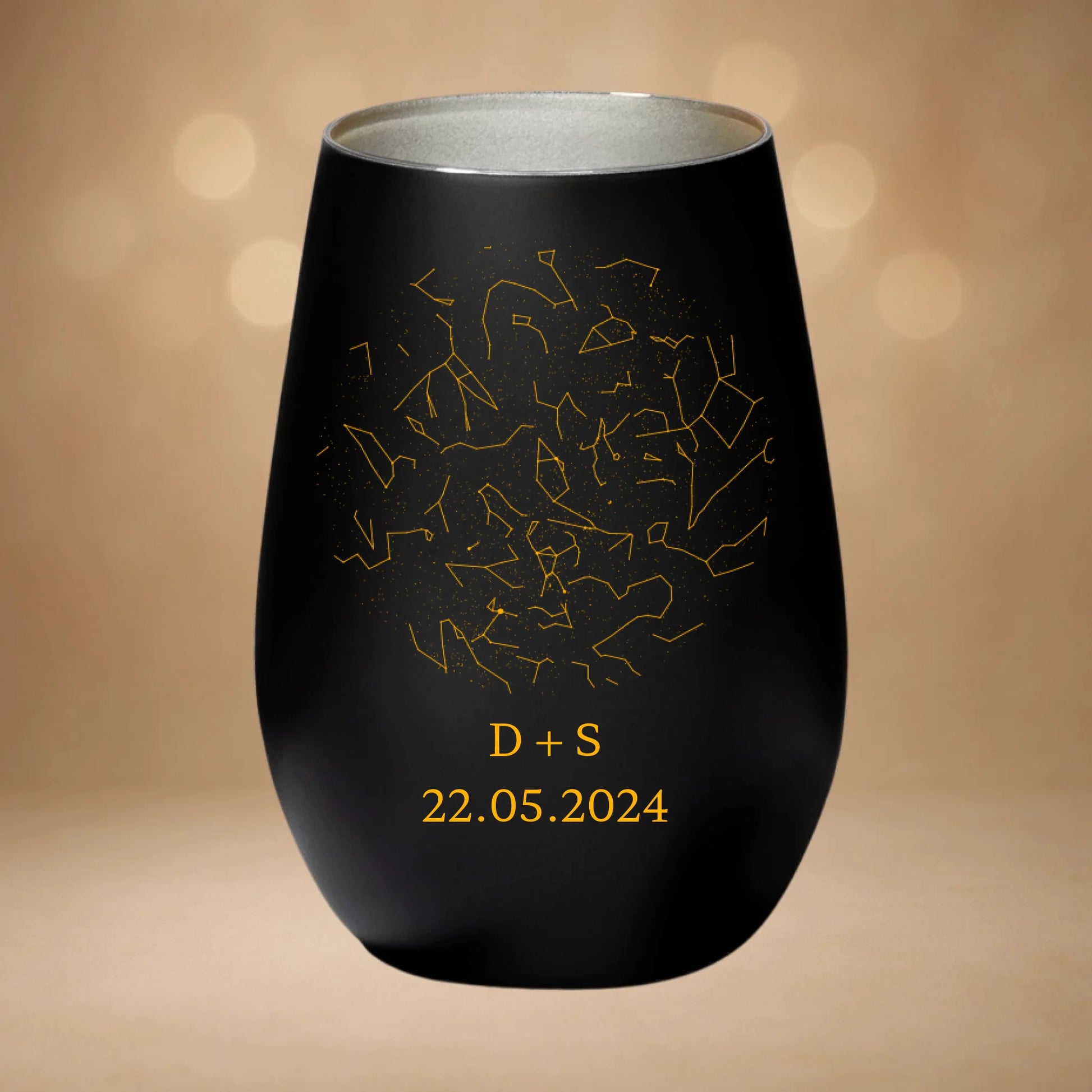 Windlicht Schwarz-Silber